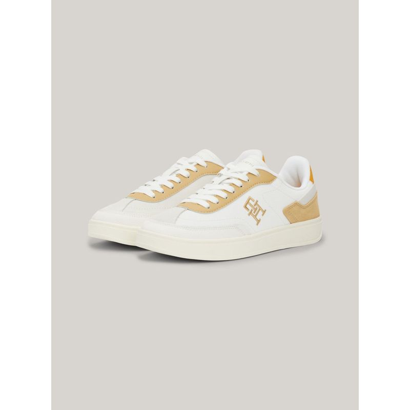 TOMMY HILFIGER - Tenis blanco Heritage con texturas mixtas Tommy Hilfiger