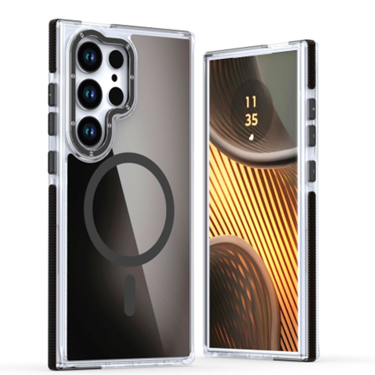 GENERICO - Estuche Tornasol con Magsafe Compatible Con Samsung S25 ultra Negro