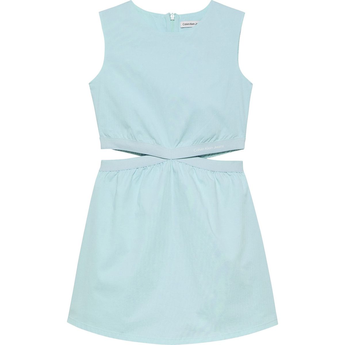 CALVIN KLEIN - Vestido azul minimalista sin mangas con logo tape para niña Calvin Klein