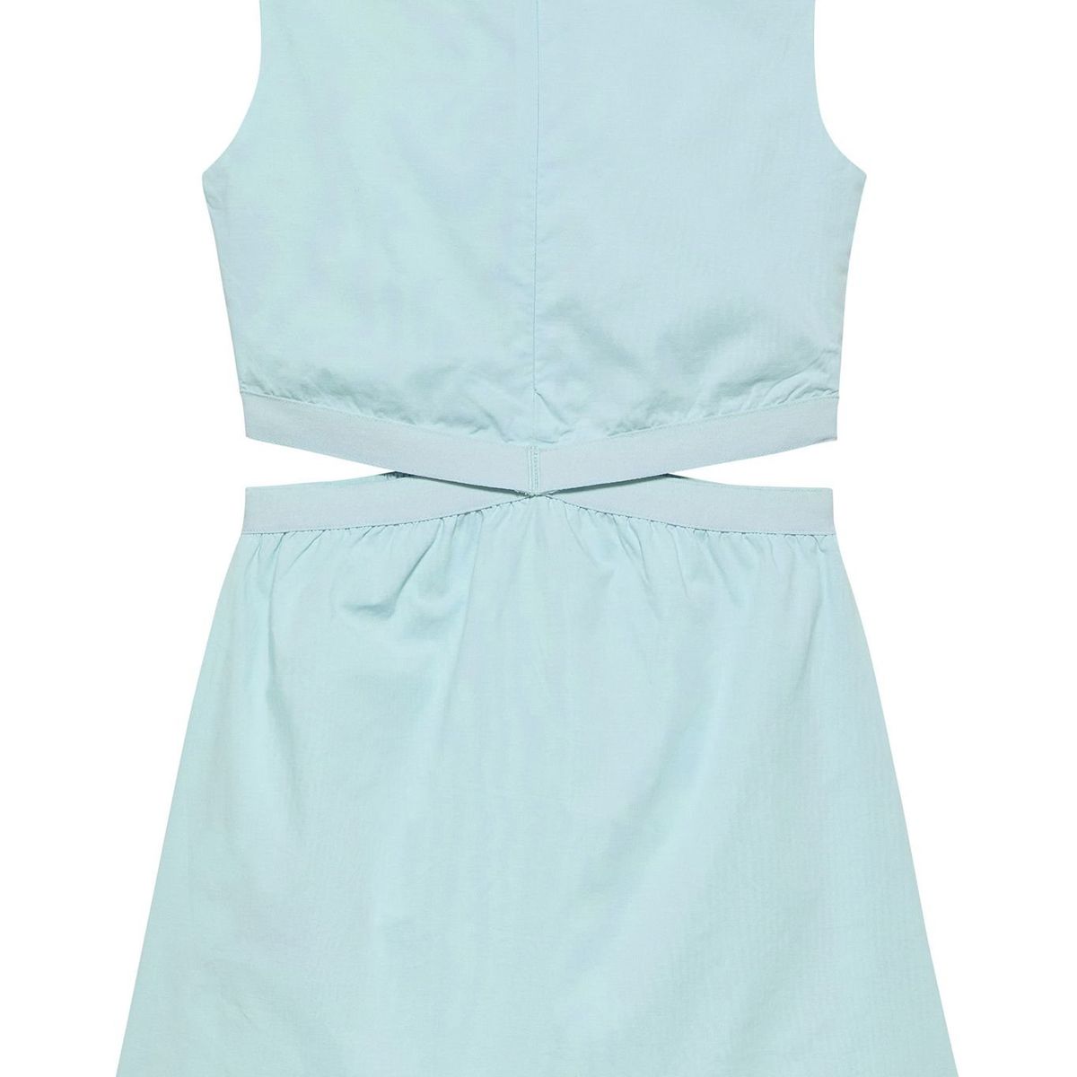 CALVIN KLEIN - Vestido azul minimalista sin mangas con logo tape para niña Calvin Klein