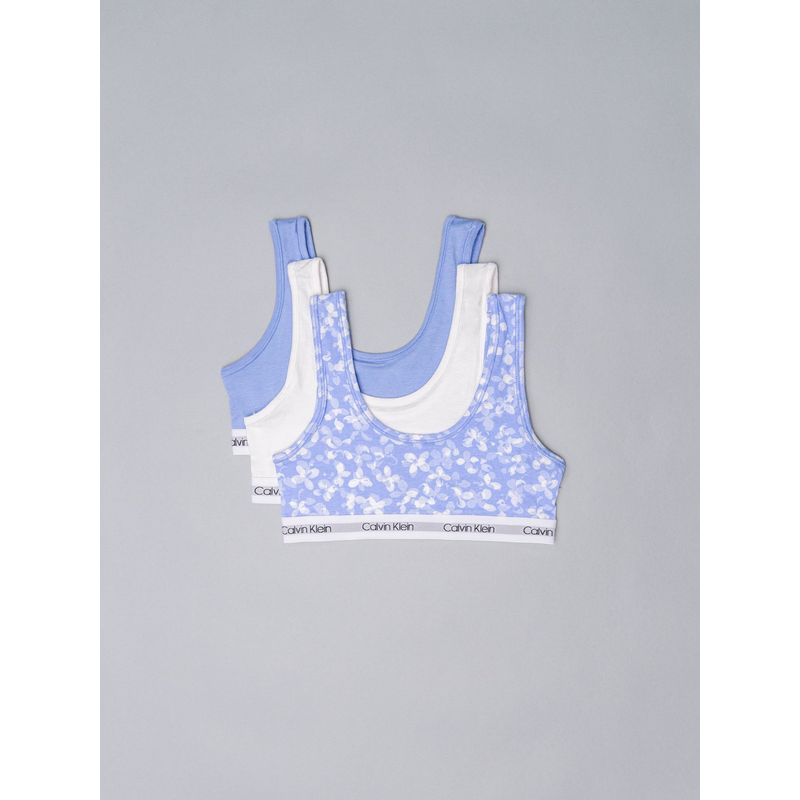 CALVIN KLEIN - Paquete celeste de 3 bralettes - Modern cotton para niñas Calvin Klein