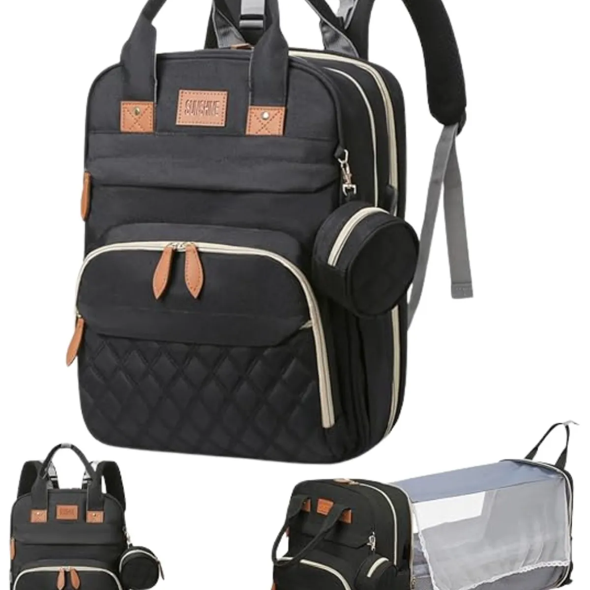 MILOPTS - Morral Pañalera Portatil Bebe Cuna Cambiador Impermeable