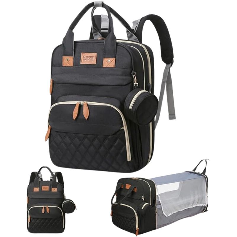 MILOPTS - Morral Pañalera Portatil Bebe Cuna Cambiador Impermeable