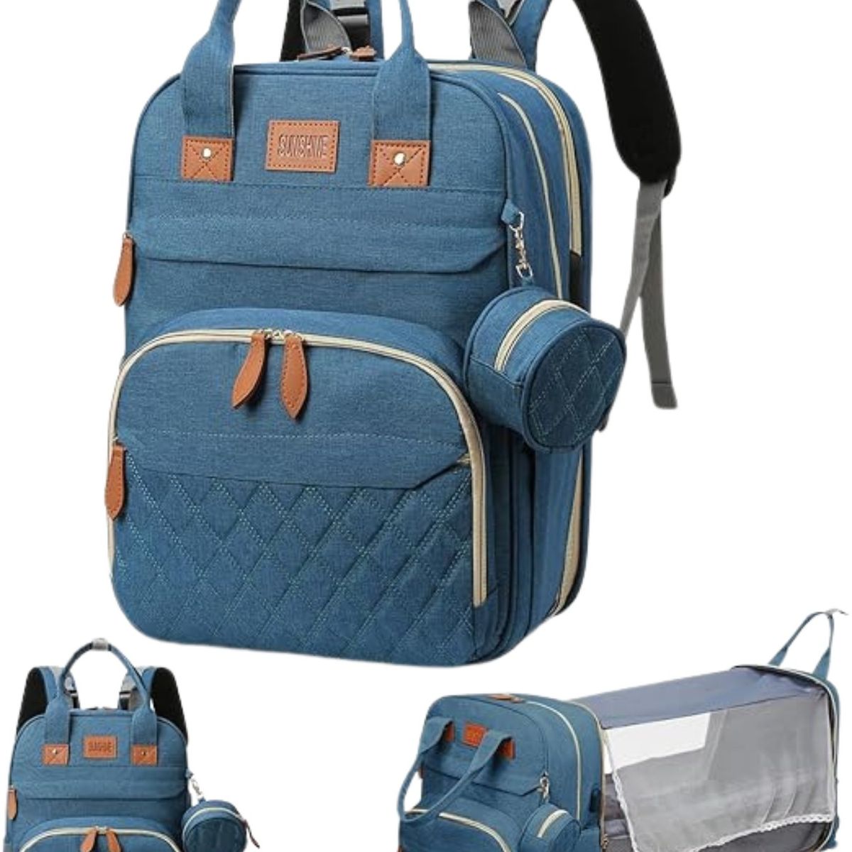 MILOPTS - Morral Pañalera Portatil Bebe Cuna Cambiador Impermeable