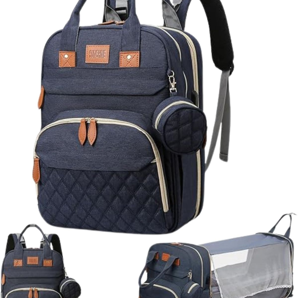 MILOPTS - Morral Pañalera Portátil Bebe Cuna Cambiador Impermeable