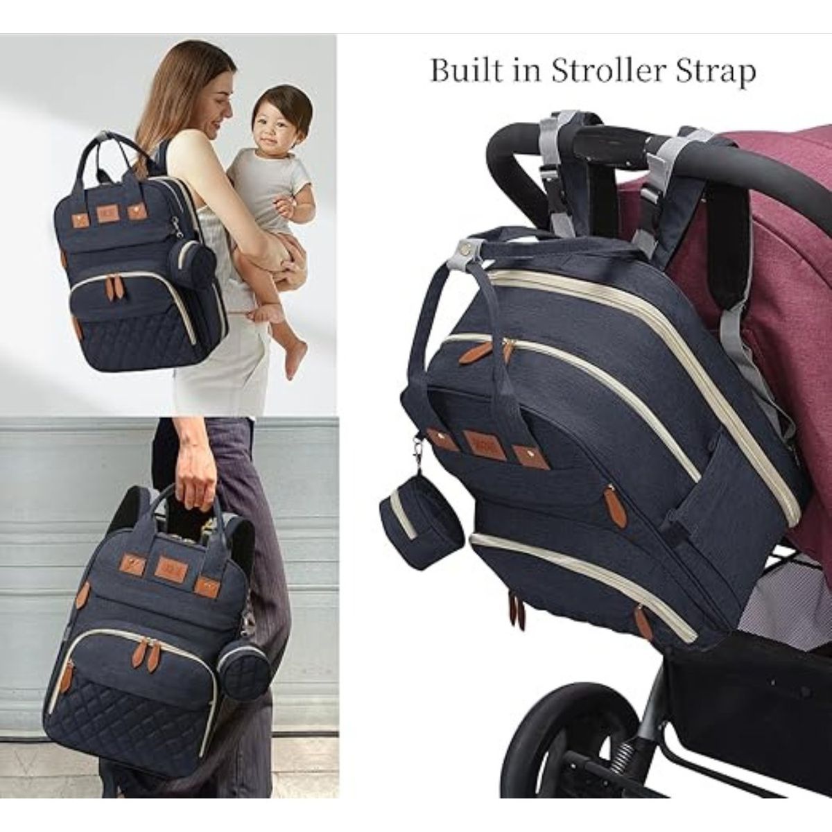 MILOPTS - Morral Pañalera Portátil Bebe Cuna Cambiador Impermeable