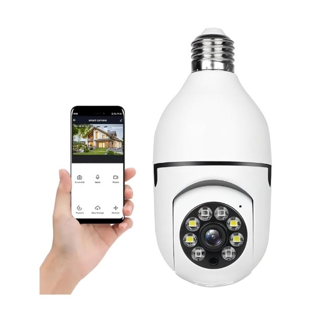 GENERICO - Camara bombillo robotica 360 Q16S-1 con vision nocturna