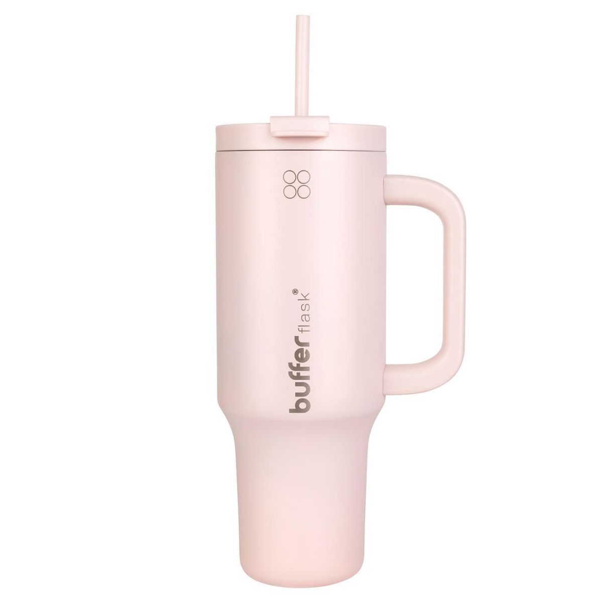 BUFFER FLASK - Termo Vaso Termico Con Pitillo 1,2 lt Buffer Acero Inox - Rosa claro