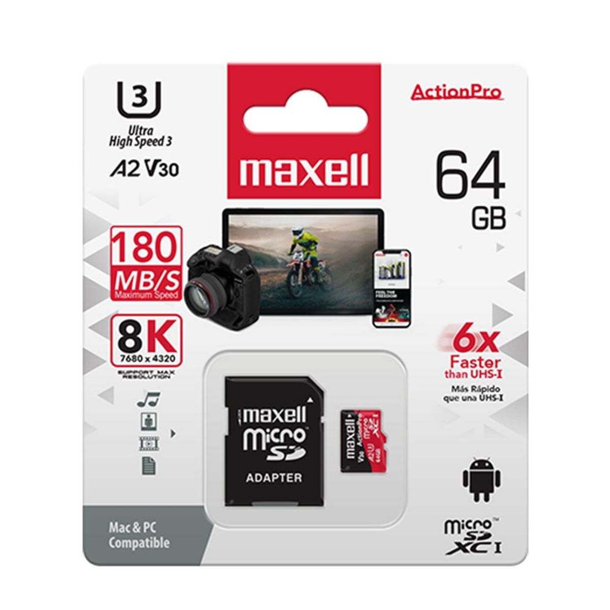 MAXELL - MAXELL MEMORIA MCSD 64GB ACTION PRO CLASS 10