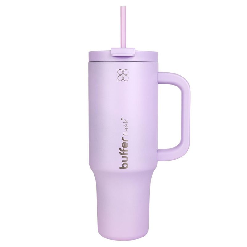 BUFFER FLASK - Termo Vaso Termico Con Pitillo 1,2 lt Buffer Acero Inox - Lila