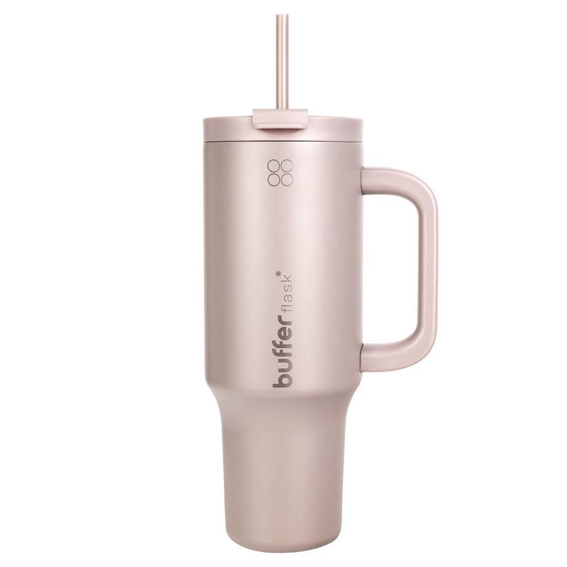 BUFFER FLASK - Termo Vaso Termico Con Pitillo 1,2 lt Buffer Acero Inox - Cafe