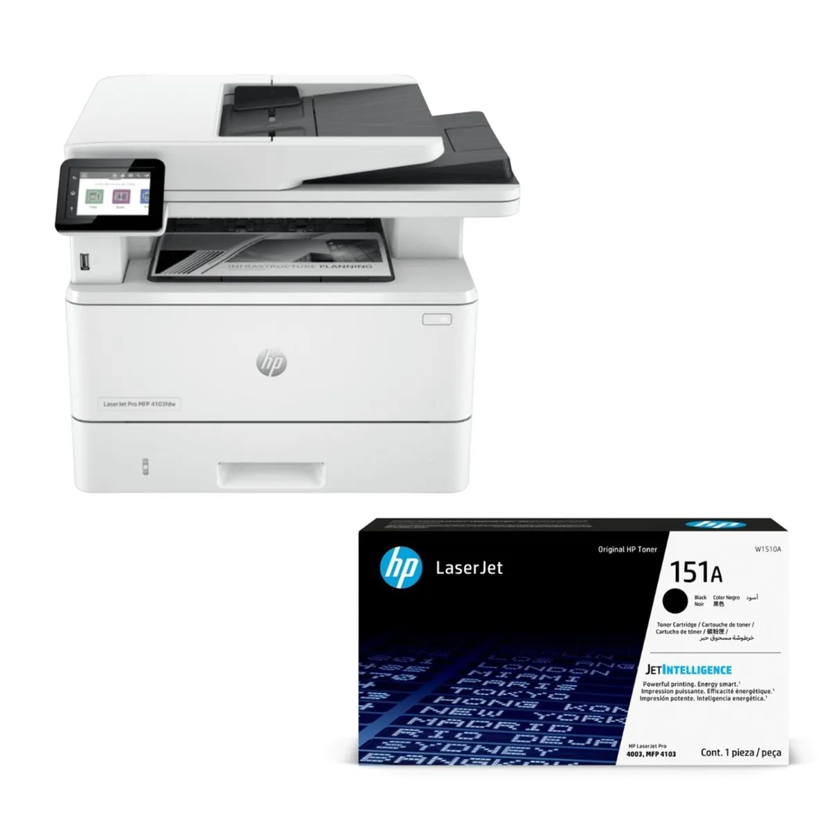 HP - Combo Impresora Hp Mfp 4103fdw +Tóner Hp 151A Negro
