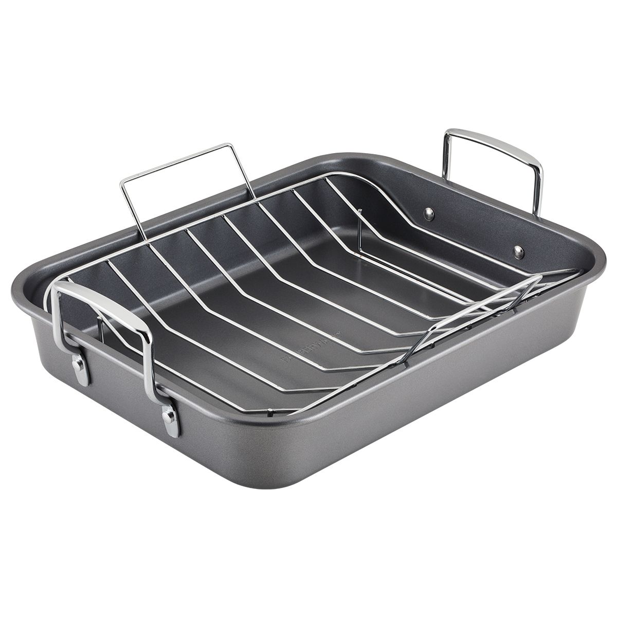FARBERWARE - Bandeja Rostizadora antiadherente con parrilla 305cm x 406cm Gris