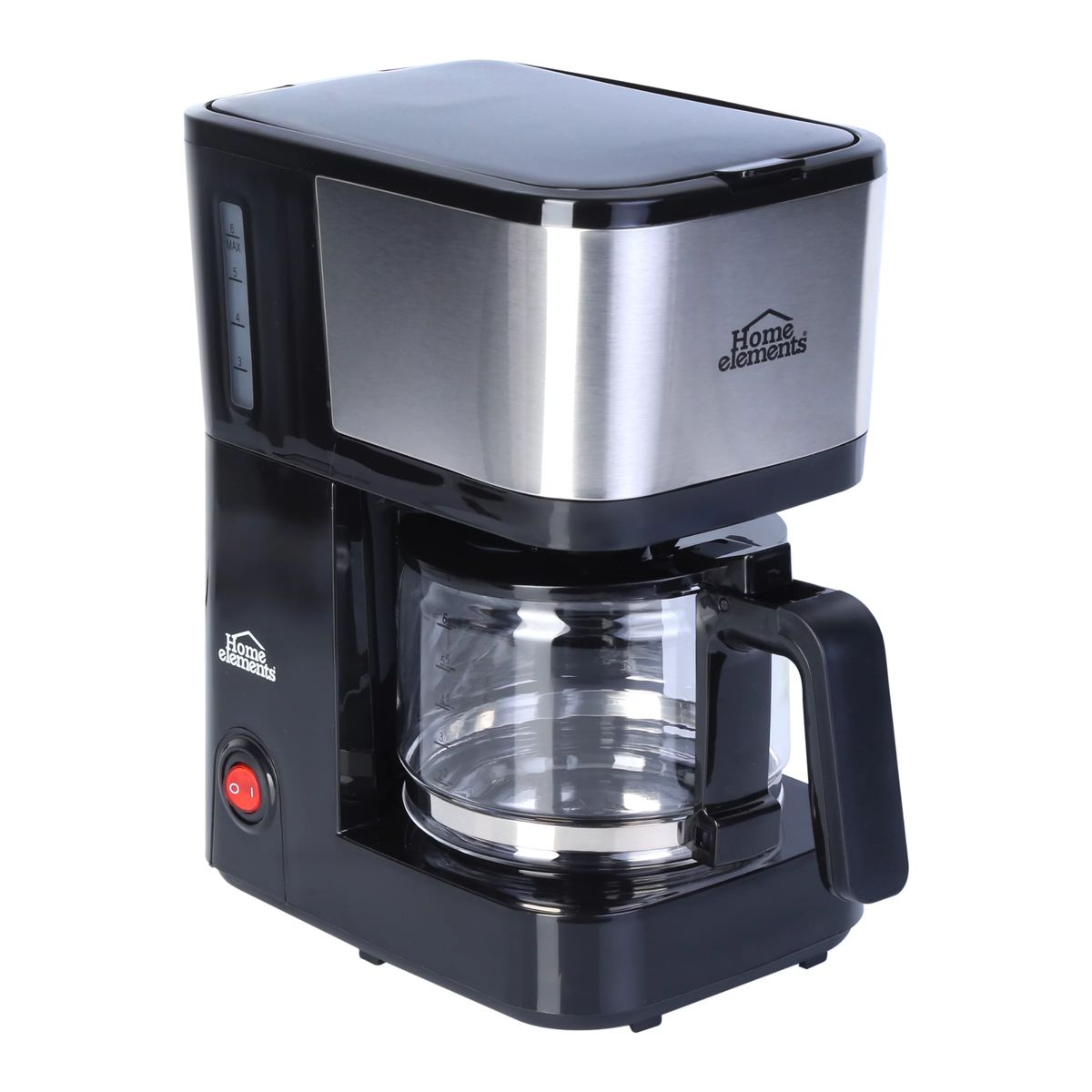 HOME ELEMENTS - Cafetera 6 tazas Home Elements HECM9420SS Negra