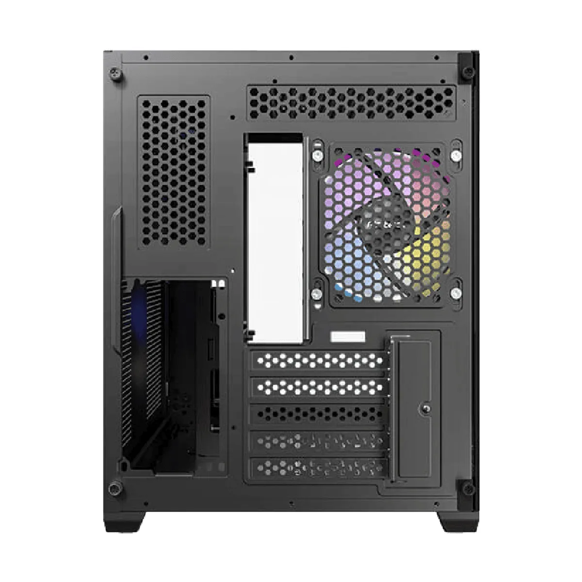 GENERICO - Chasis Antec Cx600m Wood Madera Vidrio Templado + 3 Argb Negra