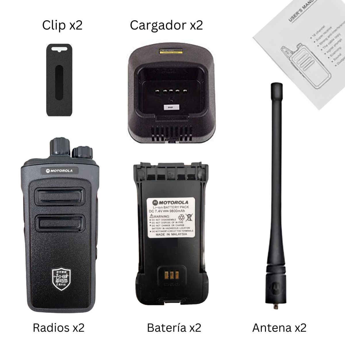 MOTOROLA - 2 Radios Comunicación Motorola SMP 900 Walkie Talkies Largo Alcance