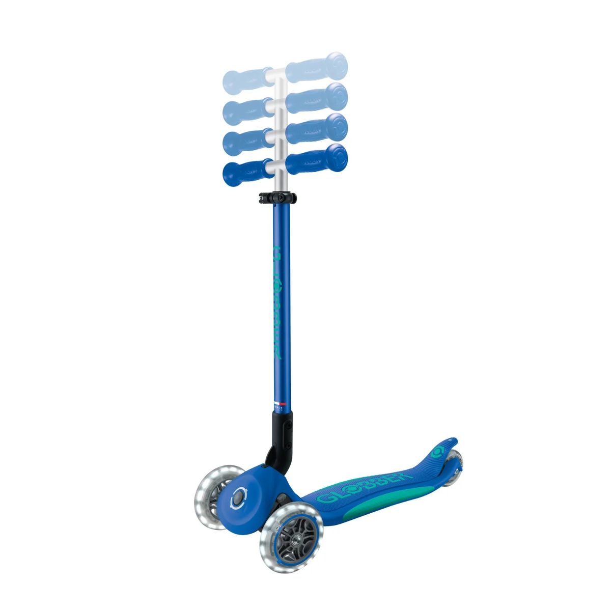 JUGANDO Y EDUCANDO - Patineta Primo Plus Lights Plegable Azul Para Niños