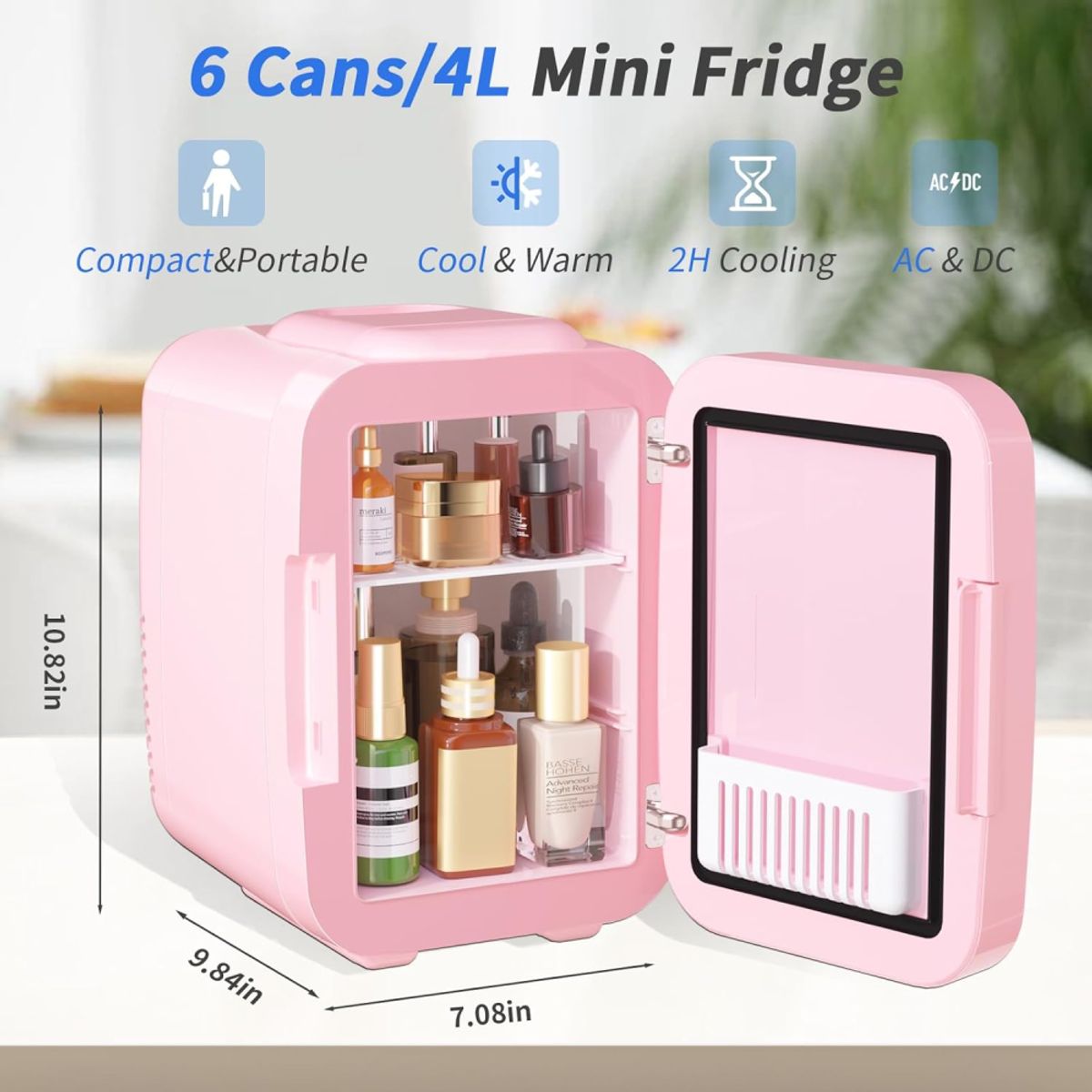 GENERICO - Mini Nevera Para Maquillaje Cuidado De La Piel Led Nv-4l