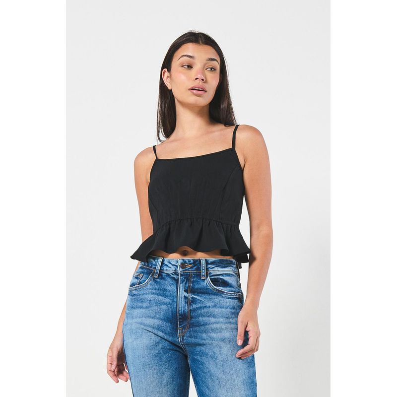 KOAJ - KOAJ BLUSA UNICOLOR/POLIESTER CON TIRANTES,CORTE RECOGIDO EN Mujer