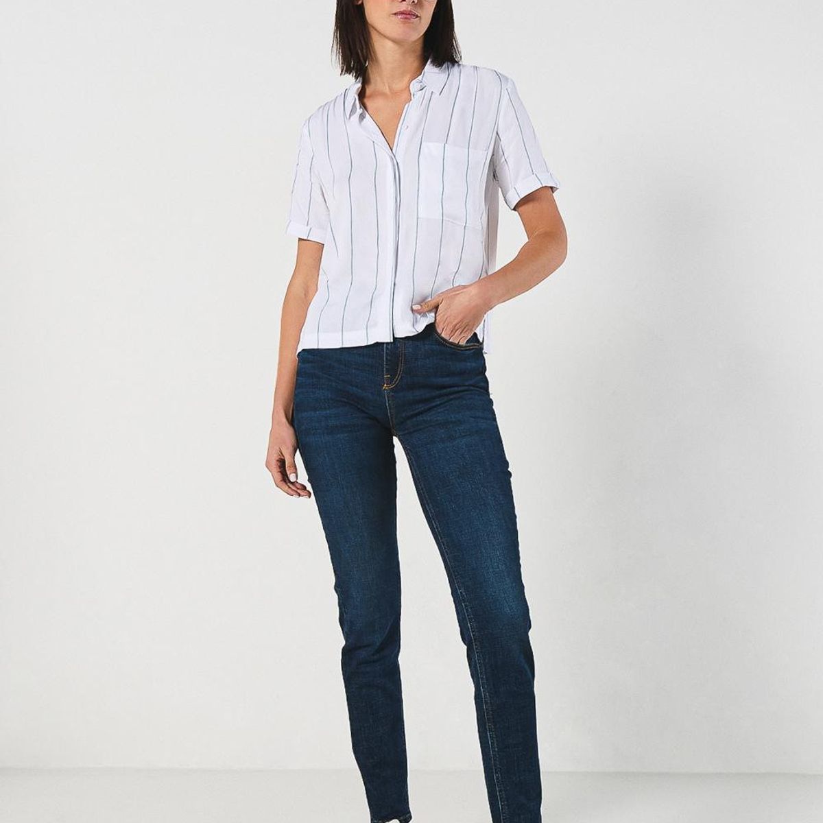 KOAJ - KOAJ BLUSA CAMISERA MANGA CORTA  CON BOLSILLO Mujer