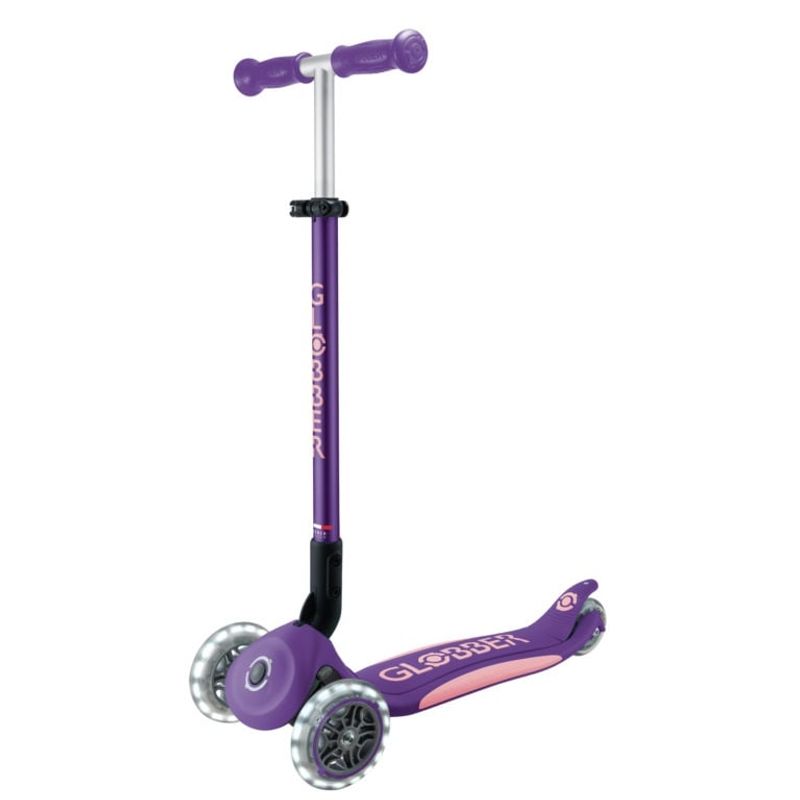 GLOBBER - Patineta Primo Plus Lights Plegable Morado Para Niños