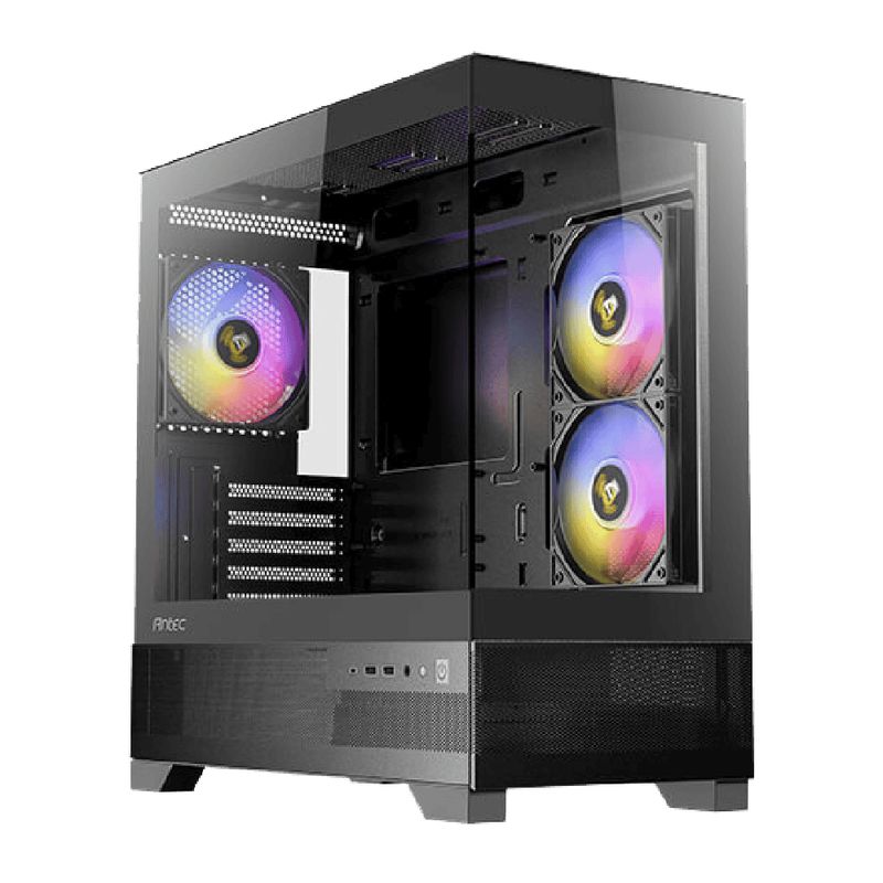 GENERICO - Chasis Antec Cx500m Vidrio Templado + 3 Argb Negro