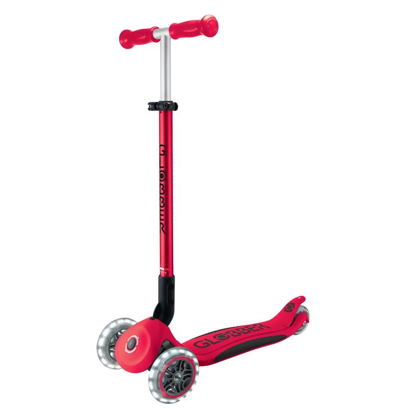 GLOBBER - Patineta Primo Plus Lights Plegable Rojo Para Niños