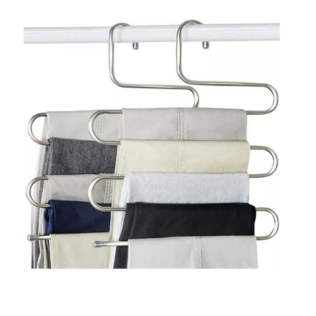 MIELTECH - 2 Gancho Ropa Multiple Ahorrador Espacio 5 En 1 Pantalones