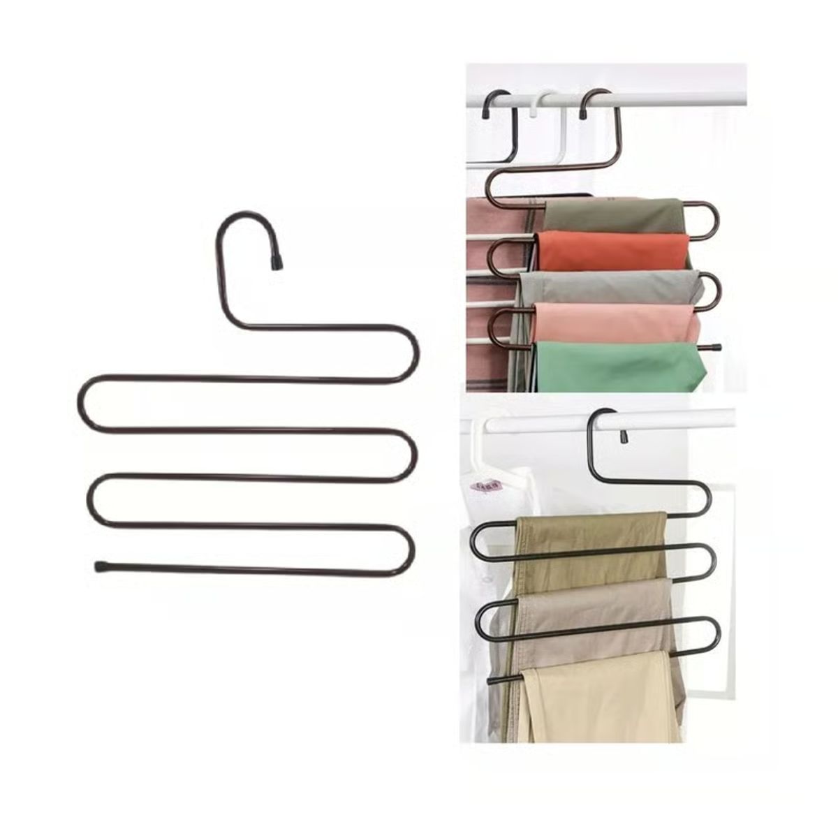 MIELTECH - 2 Gancho Ropa Multiple Ahorrador Espacio 5 En 1 Pantalones