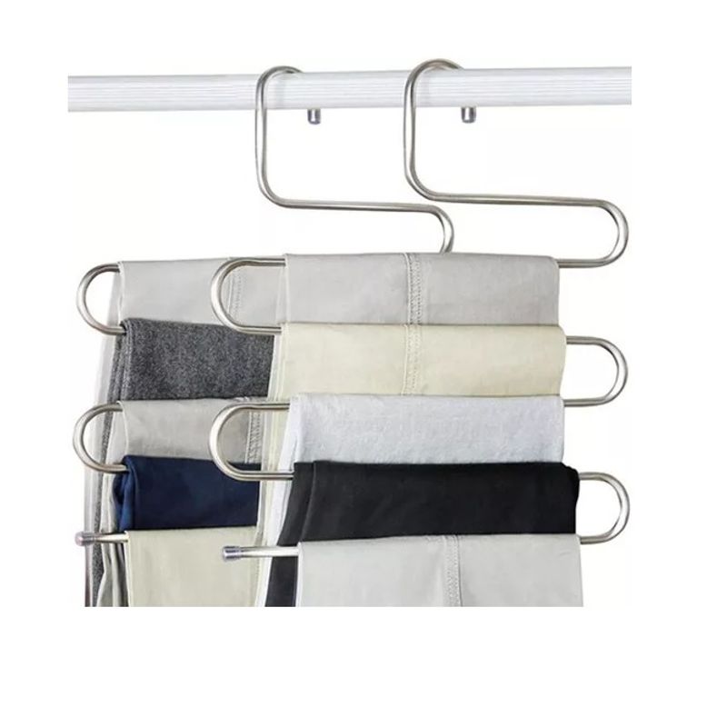 MIELTECH - 4 Gancho Ropa Multiple Ahorrador Espacio 5 En 1 Pantalones