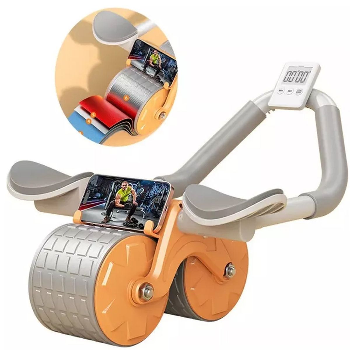 ONE PIXEL - Rueda Abdominal Rebote Automático Con Temporizador