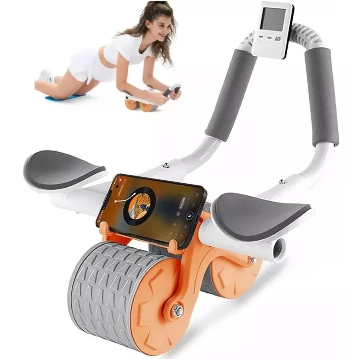 ONE PIXEL - Rueda Abdominal Rebote Automático Con Temporizador