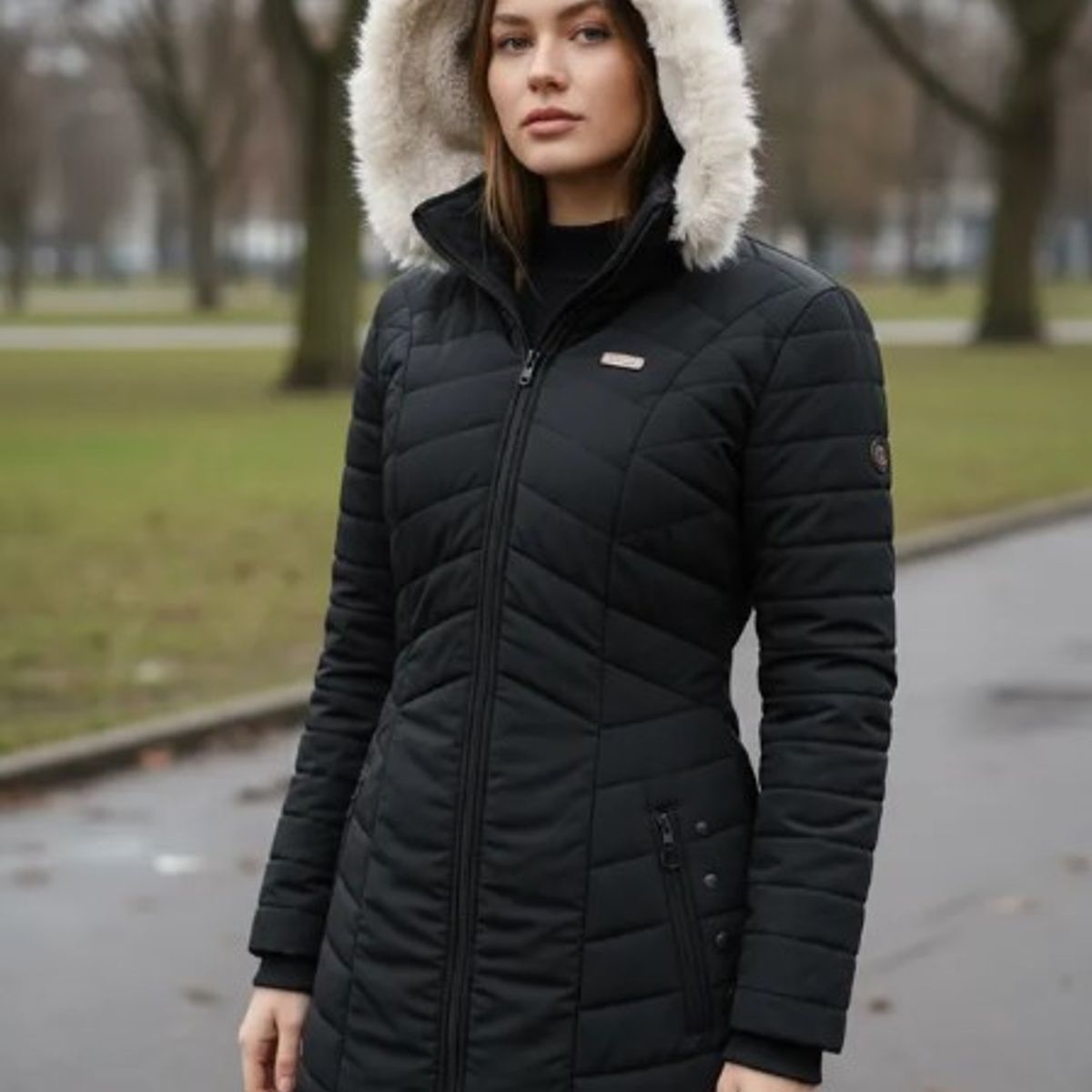 MODA EN CIRCUITO - Chaqueta Impermeable en Gabán para Mujer Forrada en Ovejera