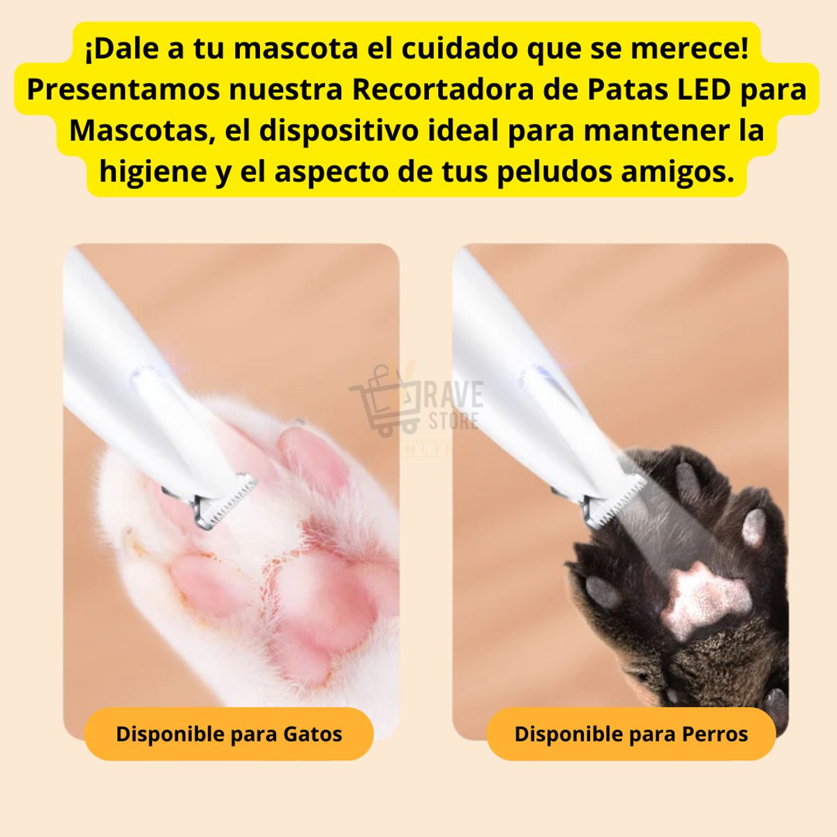 GENERICO - Maquina Peluqueria Para Pelos Patas Mascotas Gatos Y Perros