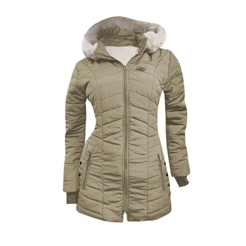 MODA EN CIRCUITO - Chaqueta Impermeable en Gabán para Mujer Forrada en Ovejera
