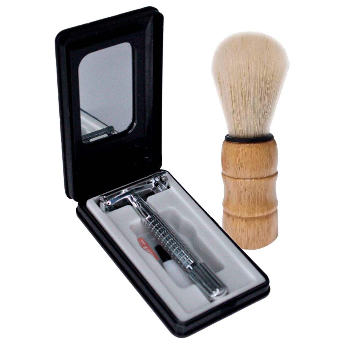 VITTORIA - Kit Máquina Afeitar Barbera Clásica Tradicional Estuche Brocha Negro