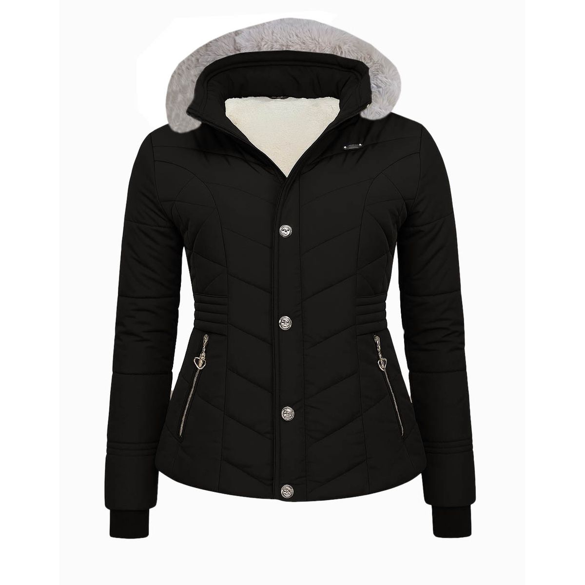 MODA EN CIRCUITO - Chaqueta Impermeable Corta para Mujer Forrada en Ovejero