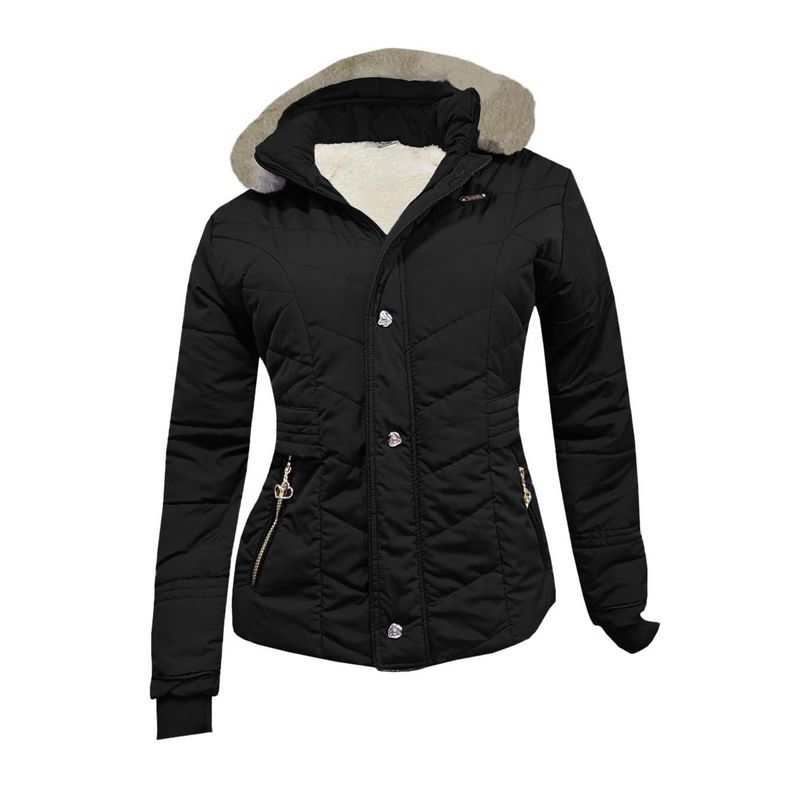 MODA EN CIRCUITO - Chaqueta Impermeable Corta para Mujer Forrada en Ovejero