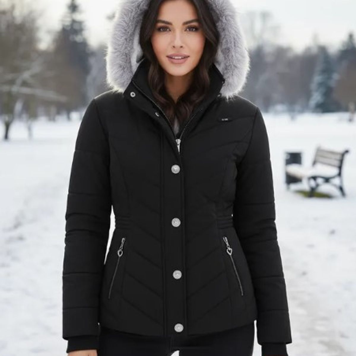 MODA EN CIRCUITO - Chaqueta Impermeable Corta para Mujer Forrada en Ovejero