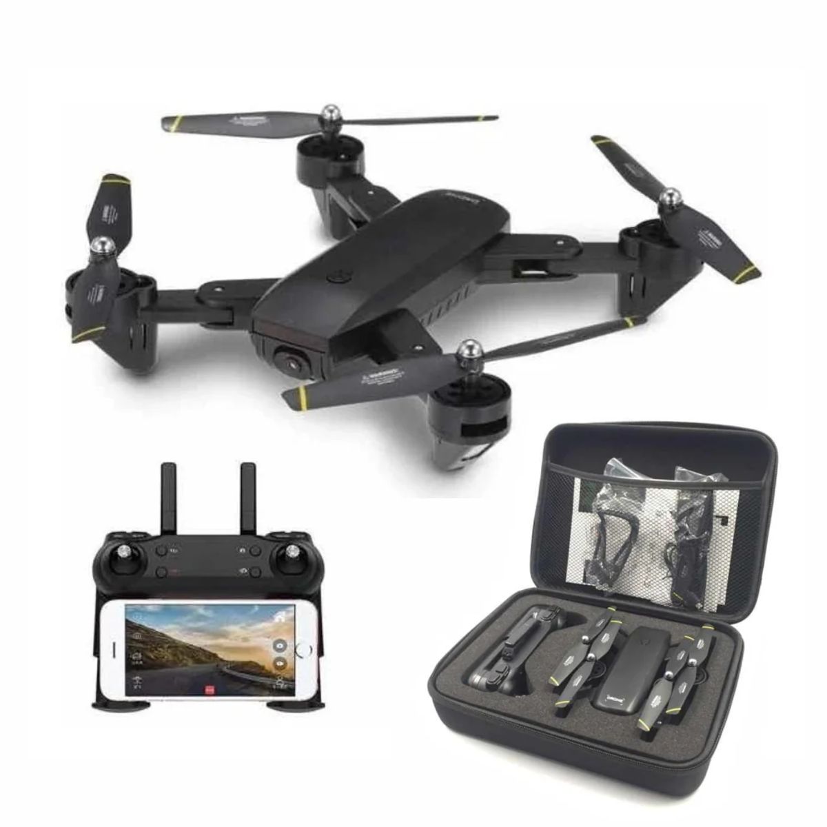 GENERICO - DRONE PLEGABLE DOBLE CAMARA BATERIA + ESTUCHE DE TRASPORTE
