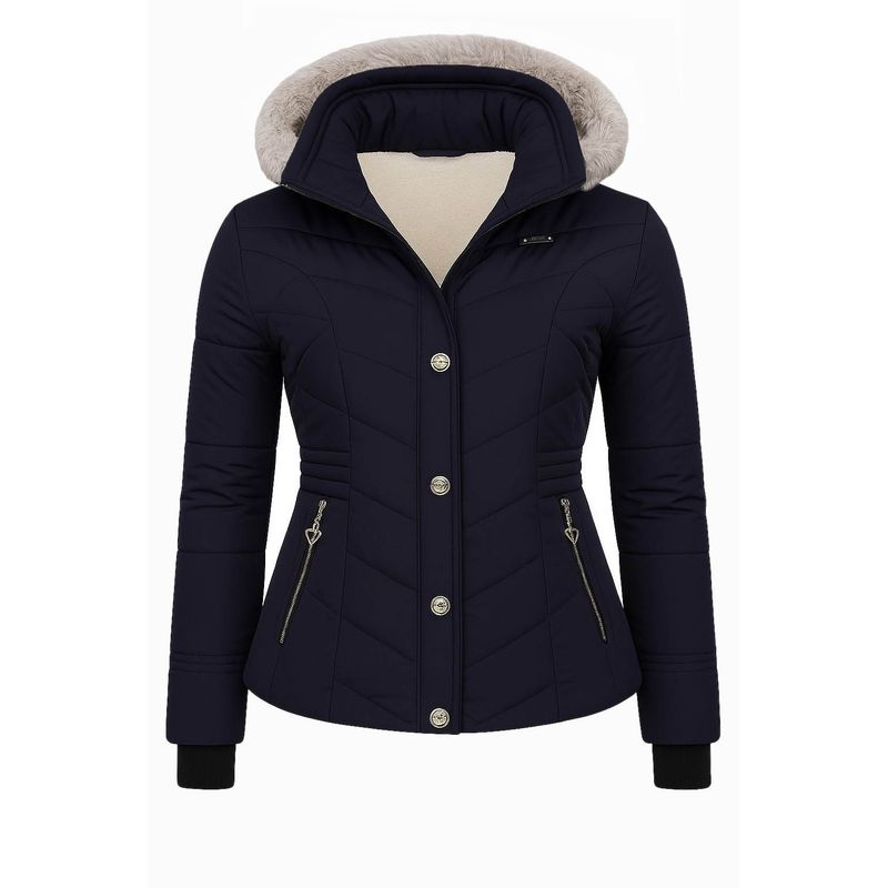 MODA EN CIRCUITO - Chaqueta Impermeable Corta para Mujer Forrada en Ovejero