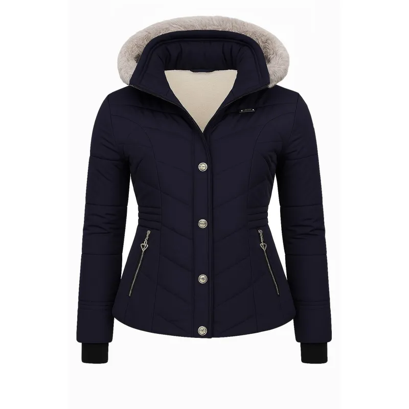 MODA EN CIRCUITO - Chaqueta Impermeable Corta para Mujer Forrada en Ovejero