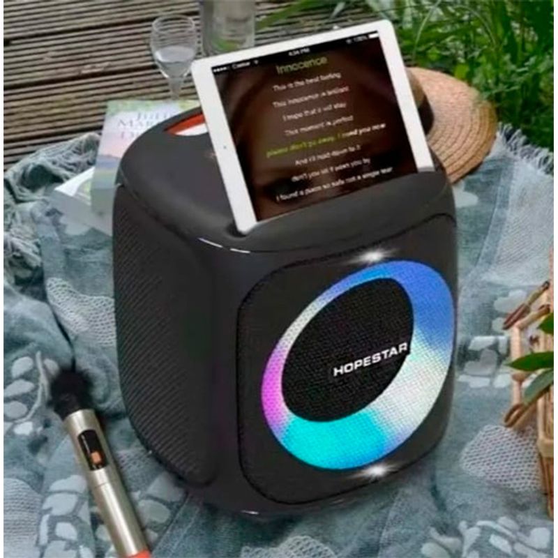 HOPESTAR - Parlante con batería  Bluetooth MP3 + Micrófono Inalámbrico