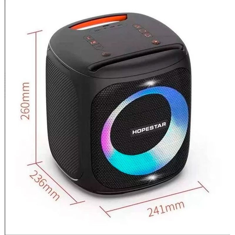 HOPESTAR - Parlante con batería  Bluetooth MP3 + Micrófono Inalámbrico