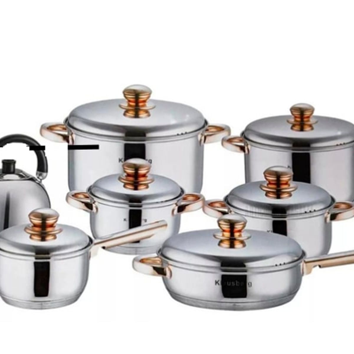 SWISSHOME DR HOFFMAN - Batería de Cocina KLAUSBERG 13 Piezas Incluye Tetera