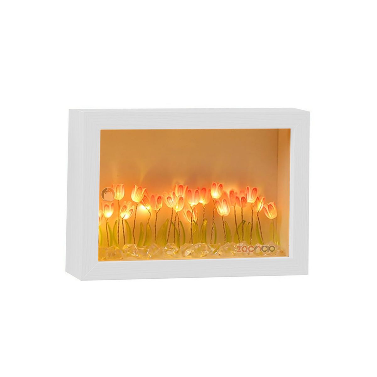 ZOCOCIO - Cuadro Portarretrato Decorativo De Tulipanes Con Luz