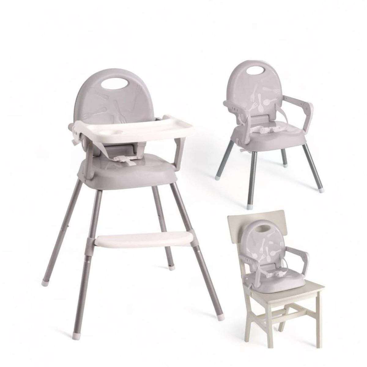 BRITOCHET - Silla Comedor Convertible 4 En 1 REF SIL124  Gris