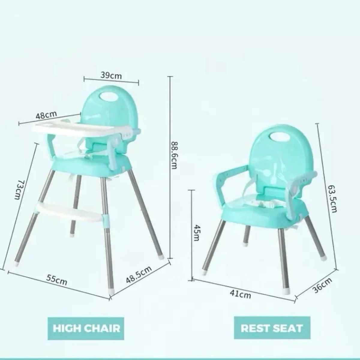 BRITOCHET - Silla Comedor Convertible 4 En 1 REF SIL121 Verde