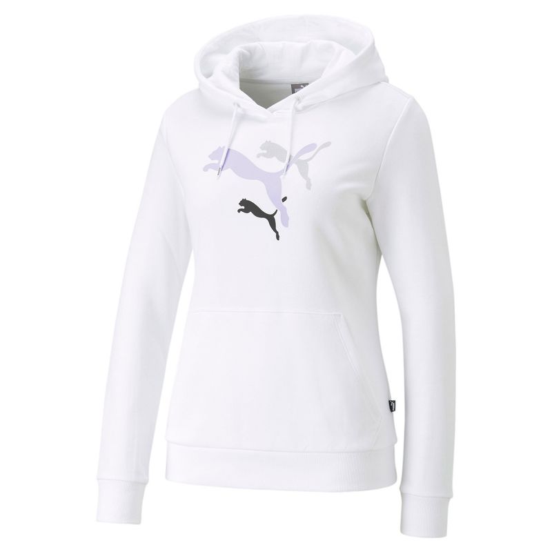 PUMA - Hoodie Saco Marca Puma Ess+ Logo Power Original Blanco Mujer