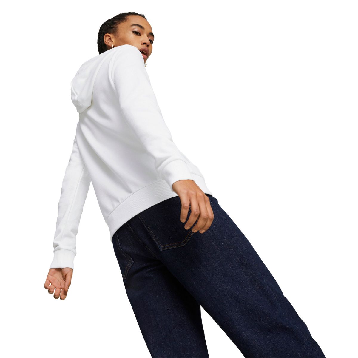 PUMA - Hoodie Marca Puma Ess+ Logo Power Original Blanco Mujer